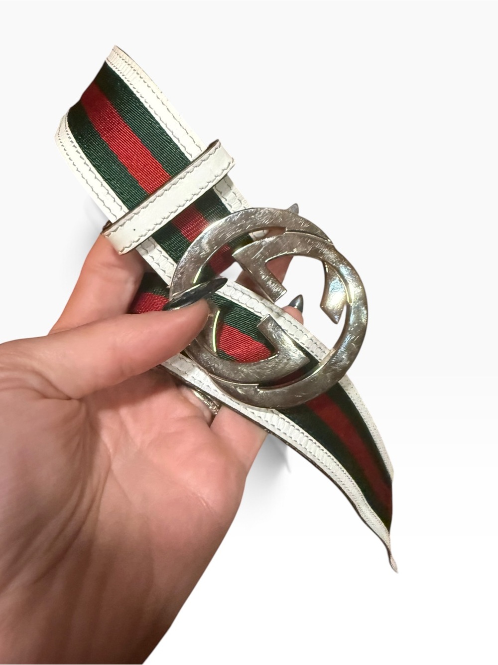 Gucci Web Stripe Interlocking GG Belt Size 105 L/XL - Picture 3 of 5